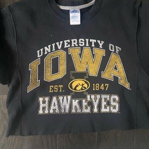 University of Iowa Hawkeyes cropped sweatshirt.